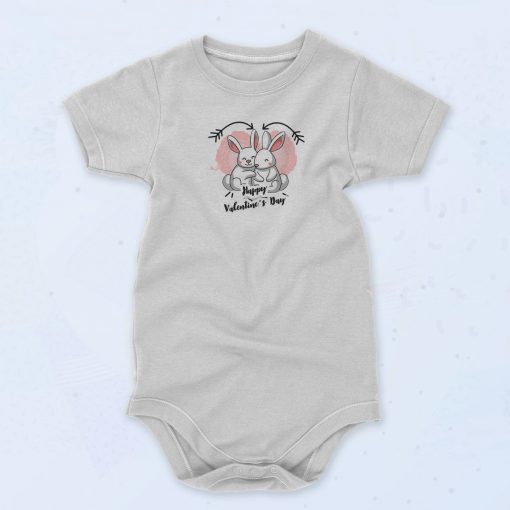 Happy Valentines Day Bunny Baby Onesie