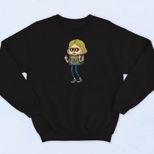 Kurt Cobain Nirvana Cartoon Sweatshirt