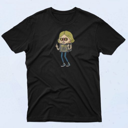 Kurt Cobain Nirvana Cartoon T Shirt