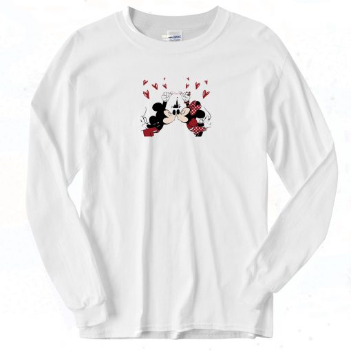 Mickey And Minne Kiss Long Sleeve Shirt