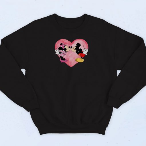 Mickey And Minnie Kissing Art Sweatshirt