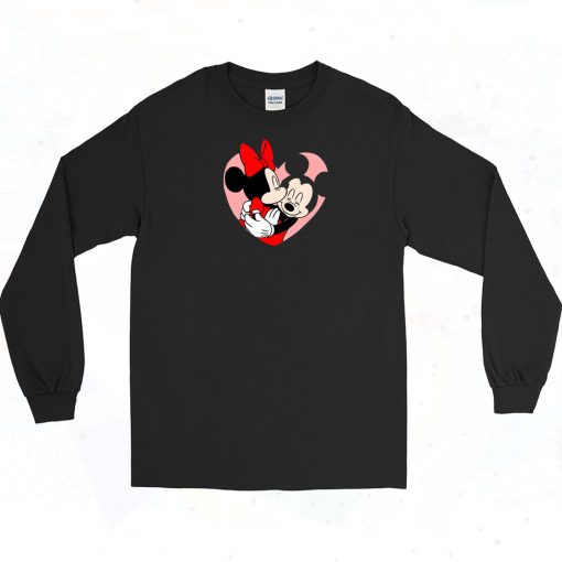 Mickey And Minnie Mouse In Love Long Sleeve Shirt