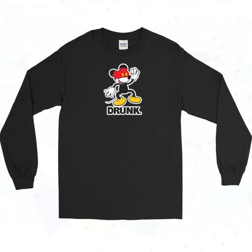 Mickey Mouse Drunk Vintage Long Sleeve Shirt