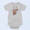 Panda And Brownie Bear Bike Riding Baby Onesie