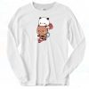 Panda And Brownie Bear Bike Riding Long Sleeve Shirt