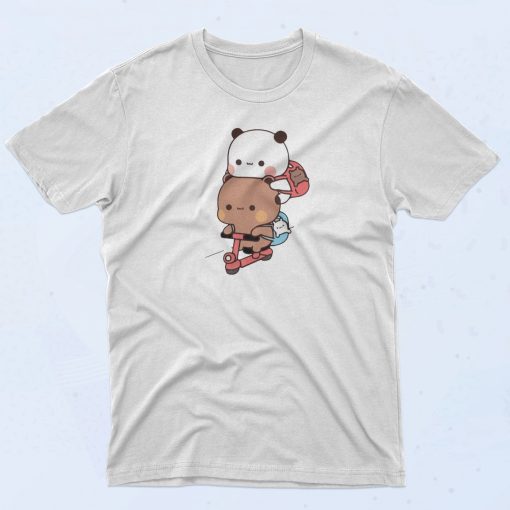 Panda And Brownie Bear Bike Riding T Shirt