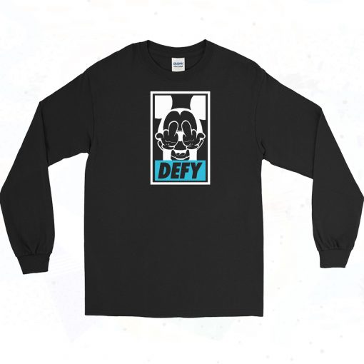 Mickey Says DEFY 90s Style Long Sleeve Shirt