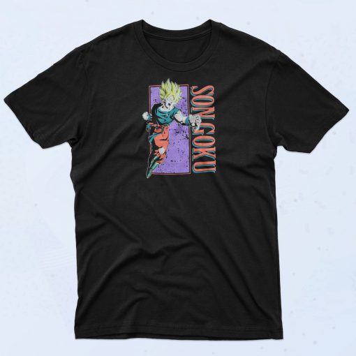 Son Goku on Purple Box T Shirt