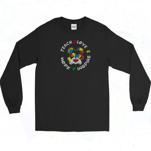 Teach Love Mickey 90s Style Long Sleeve Shirt