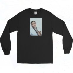 Zayn M White On White Photo Long Sleeve Shirt