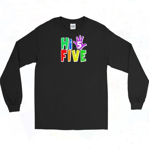 Hi Five Birthday Vintage Long Sleeve Shirt