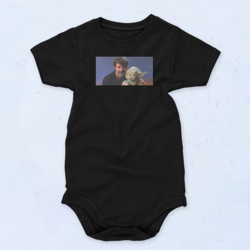 George Lucas With Baby Yoda Baby Onesie