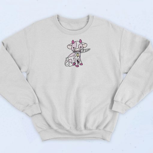 Pink Cow Knife Boyfriend Sweatshirt