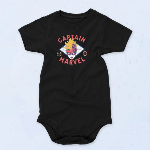 Captain Marvel Head in Diamond Baby Onesie