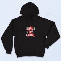 Girls Cum First Graphic Hoodie