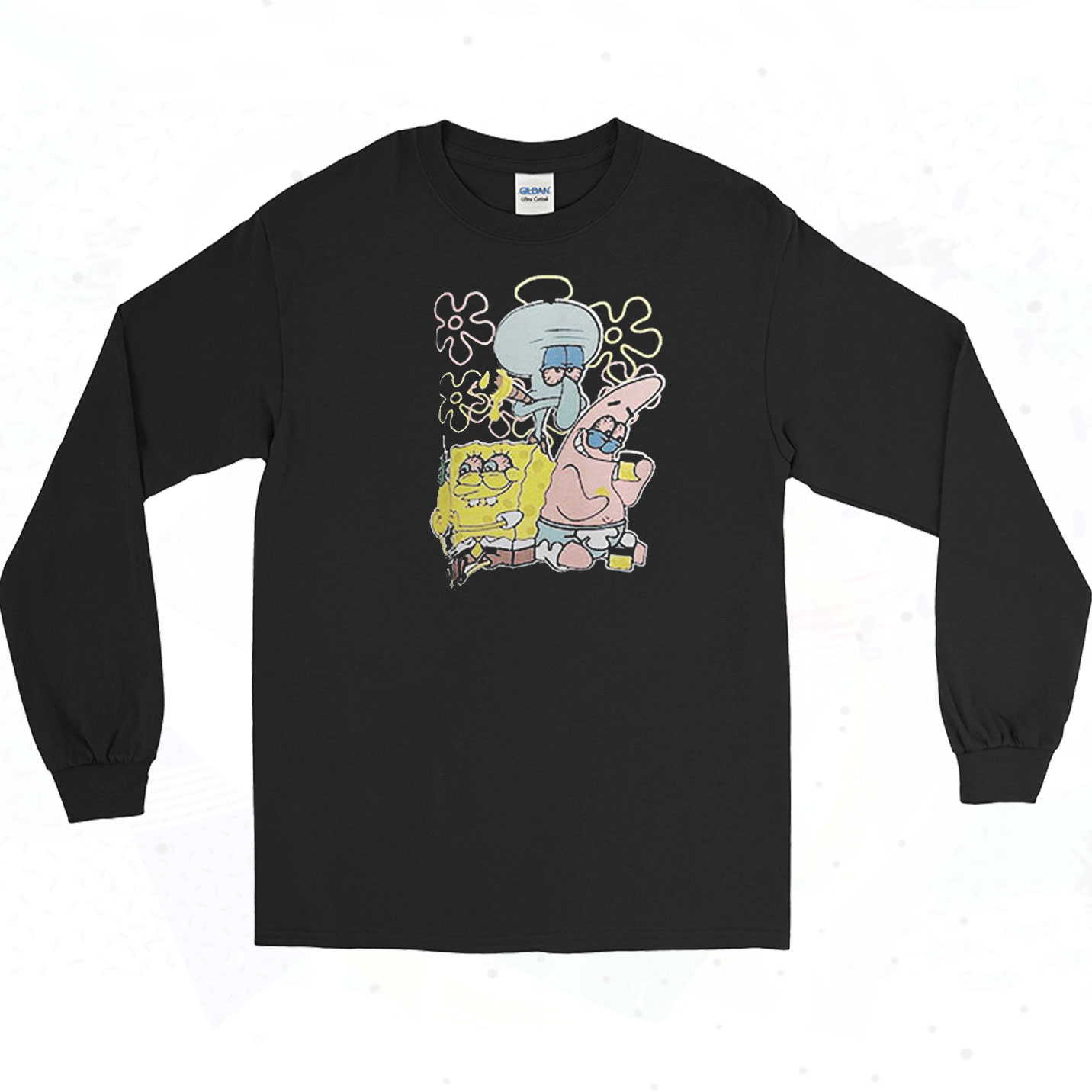 SpongeBob Squidward Tentacles Patrick Star Long Sleeve Shirt ...