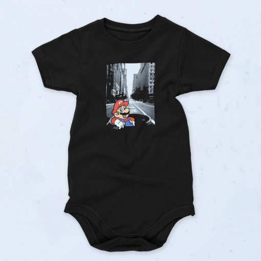 Super Mario Sewer Lid Popping Baby Onesie