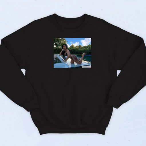 cardi b Glossy Photo Sweatshirt