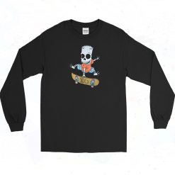 Bart Simpson Skeleton Skate Board Long Sleeve Shirt