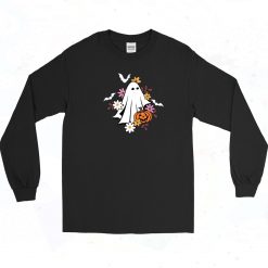 Floral Pumpkin Ghost Long Sleeve Shirt