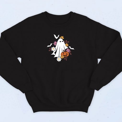 Floral Pumpkin Ghost Sweatshirt