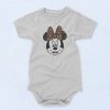 Minnie Mouse Leopard Bow Portrait Baby Onesie