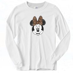 Minnie Mouse Leopard Bow Portrait Long Sleeve Shirt