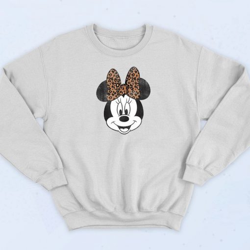 Minnie Mouse Leopard Bow Portrait Sweatshirt