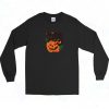 Pumpkin Face And Black Cat Long Sleeve Shirt