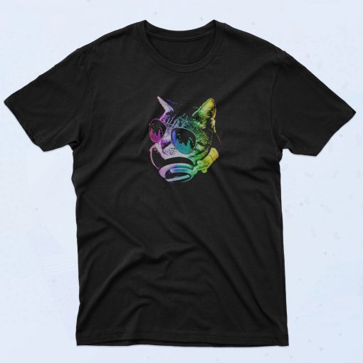 Rainbow Music Cat T Shirt