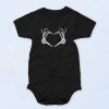 Skeleton Hand Heart Baby Onesie