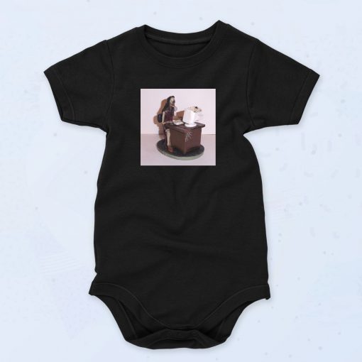 Skeleton Lady at Desk Baby Onesie