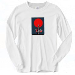 Tanjiro With Mask And Red Moon Long Sleeve Shirt