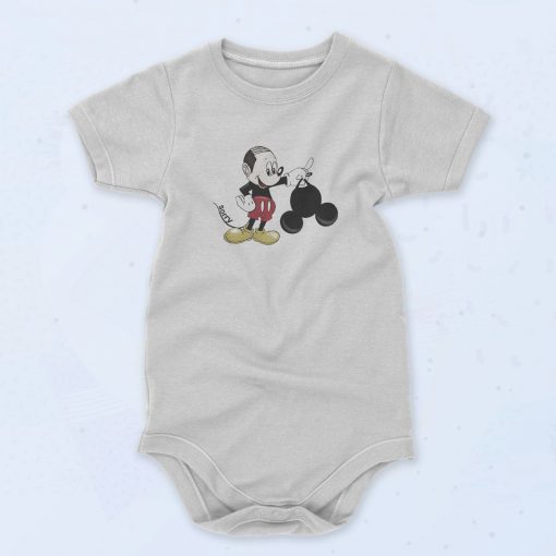 Bald Mickey Mouse Ears Baby Onesie