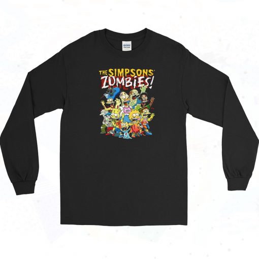 Halloween Simpsons Zombies Long Sleeve Shirt