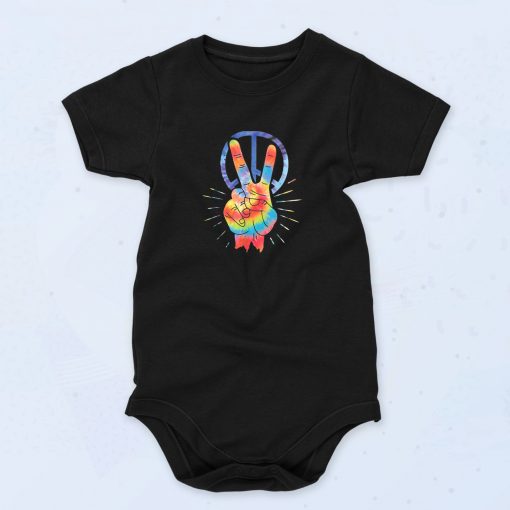 Peace Hand Sign Baby Onesie