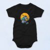 Skeleton Skateboard Playing Cruiser Baby Onesie