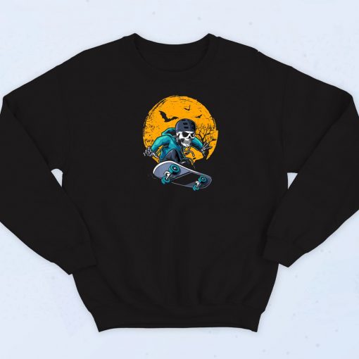 Skeleton Skateboard Playing Cruiser Sweatshirt