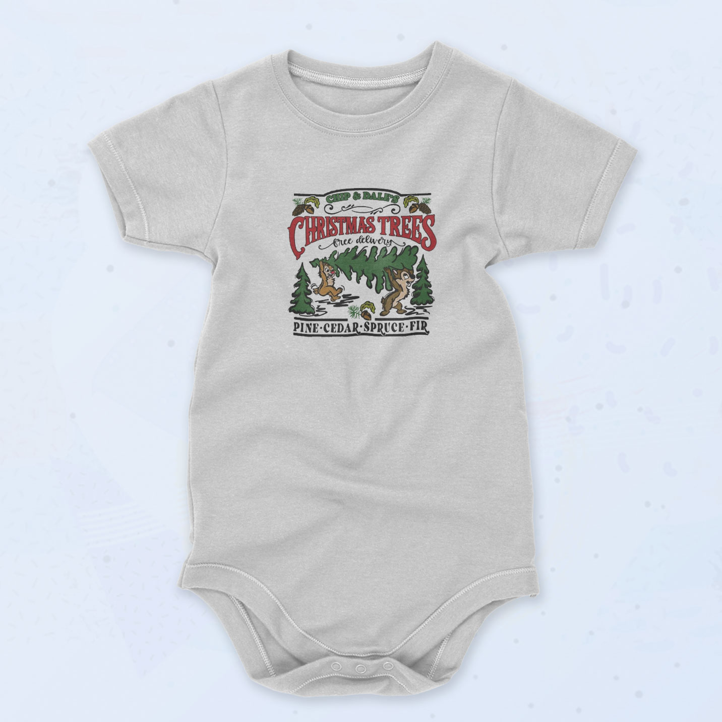 Chip Dales Trees Christmas Baby Onesie, Baby Clothes