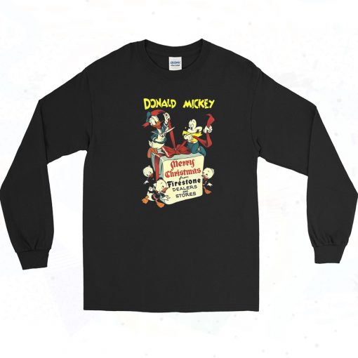 Donald And Mickey Merry Christmas Long Sleeve Shirt