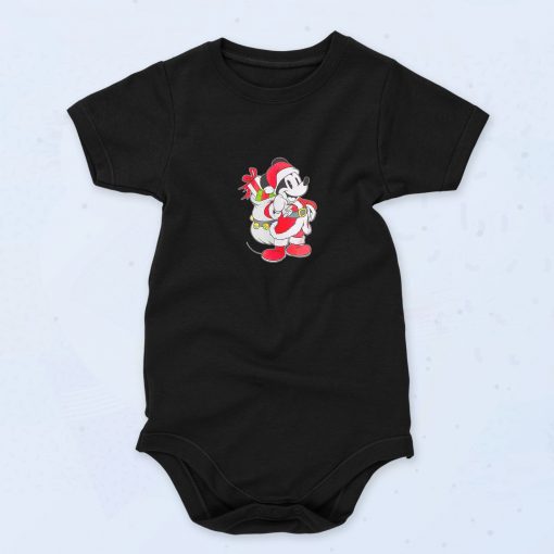 Mickey Mouse Santa Christmas Baby Onesie