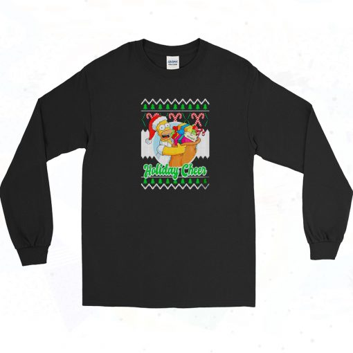 The Simpsons Homer Holiday Cheer Long Sleeve Shirt