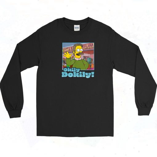 The Simpsons Ned Flanders Okily Dokily Long Sleeve Shirt