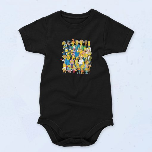 The Simpsons Springfield Group Montage Tricko Bart Homer Baby Onesie