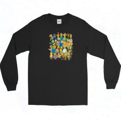 The Simpsons Springfield Group Montage Tricko Bart Homer Long Sleeve Shirt