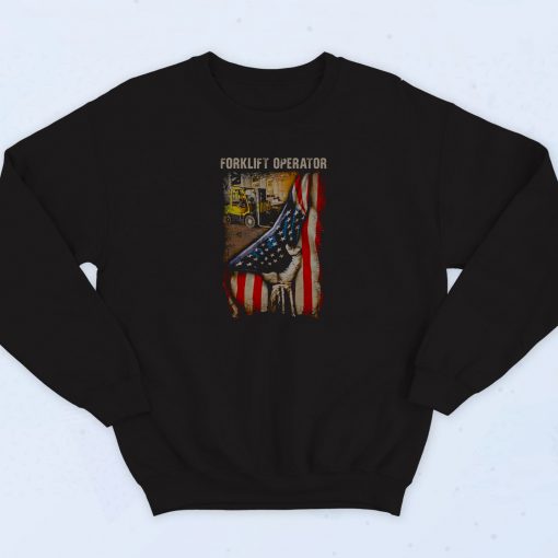 American Flag Forklift Operator Artwork Sweatshirt