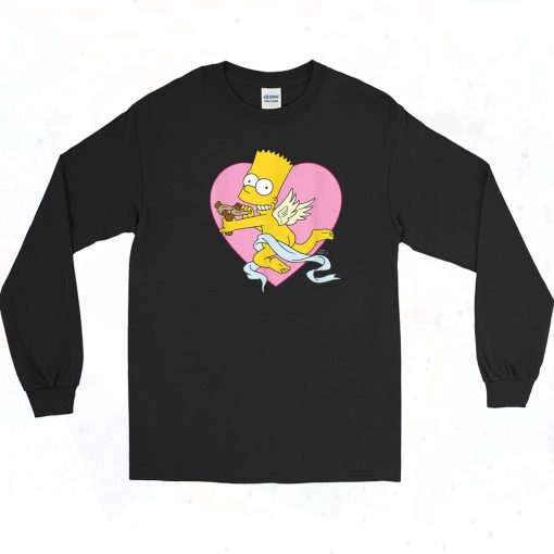 Bart Simpson Cupid Prankster Funny Long Sleeve Shirt