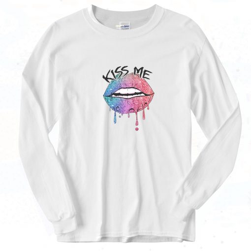 Hot Romantic Kiss Me Funny Long Sleeve Shirt