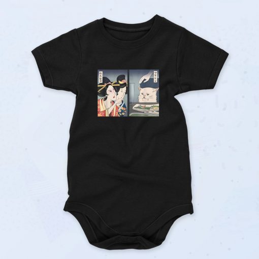 Lady Yelling At Cat Traditional Japanese Baby Onesie