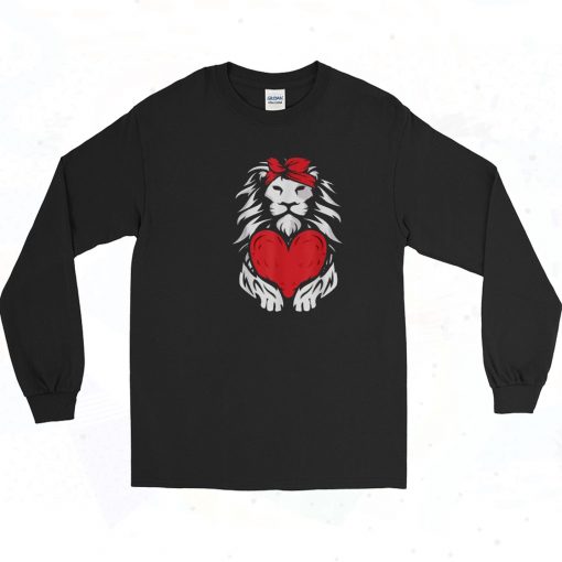 Lion Heart Valentines Day Vintage Long Sleeve Shirt